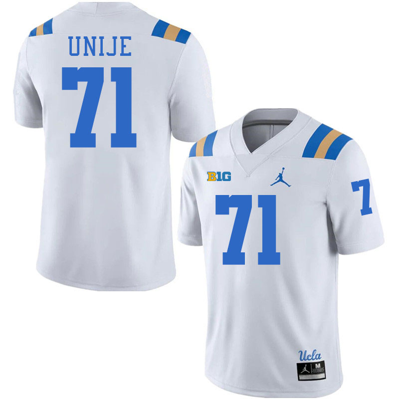 Men #71 Reuben Unije UCLA Bruins College Football Jerseys Stitched-White